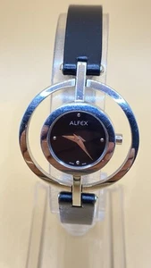Vtg NEW OLD STOCK Alfex Women's Quartz Cocktail Watch Silver Tone Julia Hou - Picture 1 of 18