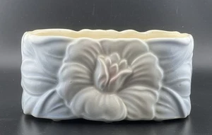 Vintage 1940s Royal Copley Floral Hibiscus Ceramic Planter Blue/Pink - Picture 1 of 10