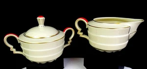 Rosenthal Bavaria porcellana Art Deco Madeline 2 1/2" crema e zuccheriera 1928- - Foto 1 di 12