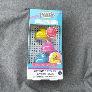 Easter Spring Peeps Squishy Chick Sticker Set 3D Slow Rise Stick to Anything Toy - Picture 1 of 2