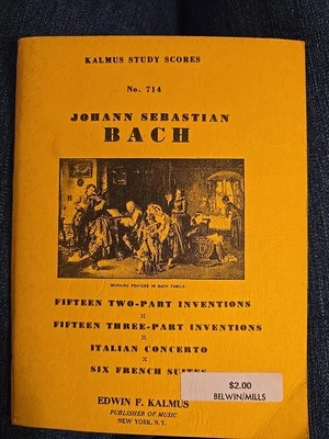 Bach 15 2-Part Interventions 15 3 Part Italian Concerto 6 French Suites Kalmus  - Image 1 of 4