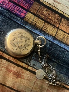 Vintage English Lever Pocket Watch – Dennison STAR Gold Plated working 17 jewels - Picture 1 of 12