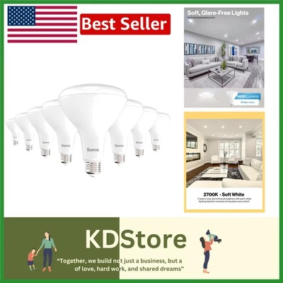 Sunco 8-Pack BR40 LED Flood Lights – Dimmable, Soft White, Energy Star Certified - Image 1 of 4