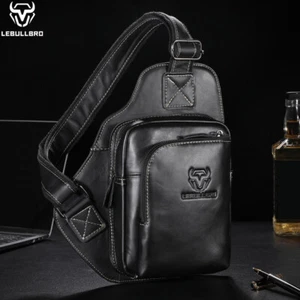 Bolso Bandolera de Cuero para Hombres Bolso de Hombro Maletín Bolso Mensajero Bolso de Negocios - Imagen 1 de 10