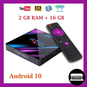Eu Plug SMART TV BOX H96 MAX 2+16 GB ANDROID10 WIFI 4K Media player SET TOP BOX - Picture 1 of 6