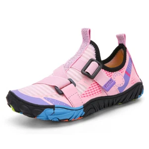 Kids Quick Dry Water Shoes Boys Girls Lightweight Non-slip Beach Barefoot Swim - Picture 1 of 24
