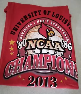 LOUISVILLE CARDINAL 2013 NATIONAL CHAMPIONS (TEE SHIRT RED SIZE LARGE) - Picture 1 of 1