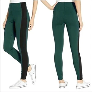 Lysse Striped Laura Ponte Knit Leggings Size Medium Womens Emerald City Pull On - Picture 1 of 9