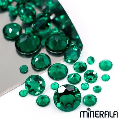 EMERALD ZAMBIA LAB GROWN FACETED ROUND LOOSE GEMSTONE 1.25mm-8mm WP02730 - Image 1 of 4