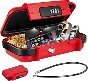 HUANLANG Portable Safe Lock Box with Combination Lock Mini Beach Travel Safe ... - Picture 1 of 15
