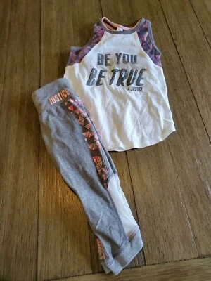 Conjunto Justicia Camiseta sin mangas y leggings capri talla 7, ¡afilado! Foto 1 de 4