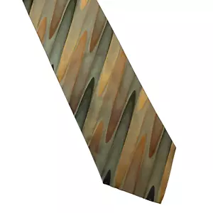 Bachrach Necktie Tie 100% Silk Multicolor Abstract Made in Italy Muted Colors - Picture 1 of 5