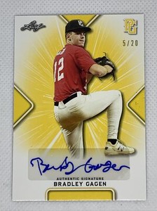 2021 LEAF PERFECT GAME AUTO BRADLEY GAGEN YELLOW PAPER 5/20