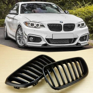 Rejillas para riñón negras mate para BMW F22 serie 2 estilo rendimiento estilo capó delantero - Imagen 1 de 5