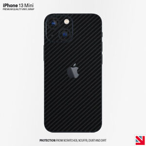 CARBON Fibre BLACK iPhone 13 Mini Skin Decal Vinyl Sticker Wrap