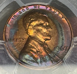 1967 SMS LINCOLN MEMORIAL CENT PCGS SP 65 RED BROWN TRADER BAE - Picture 1 of 9