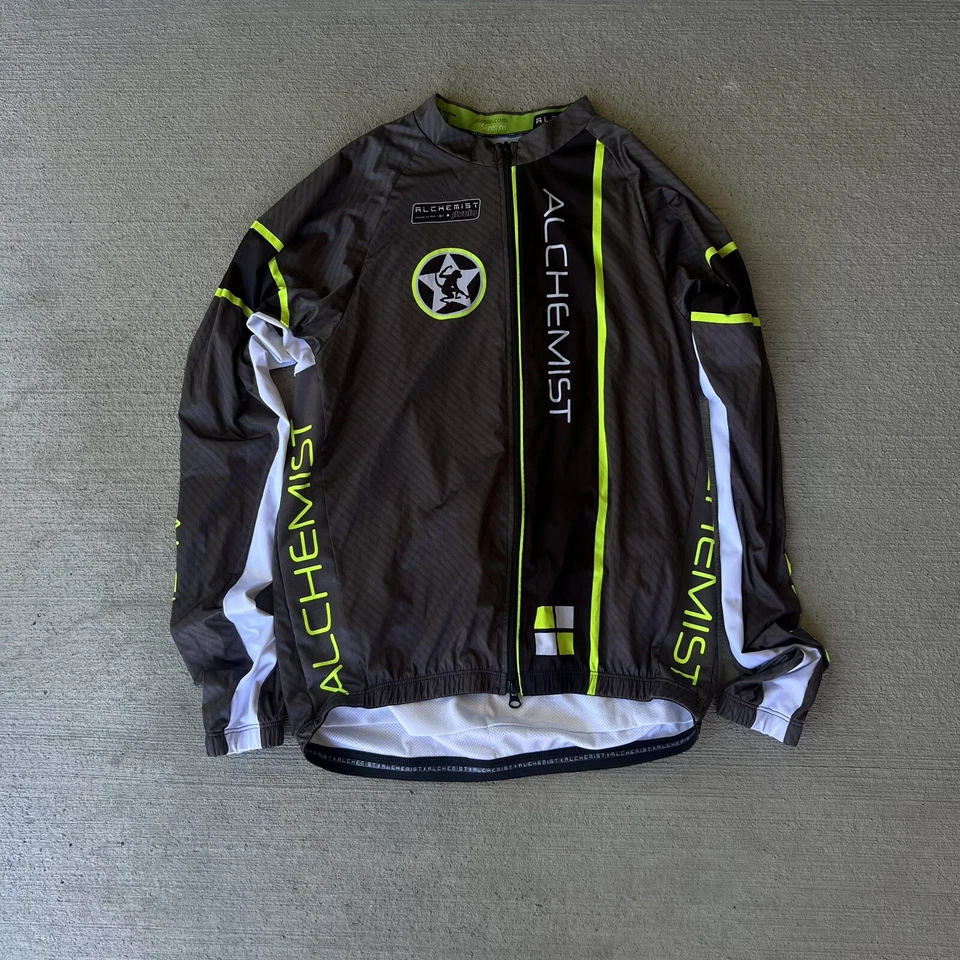 Alchemist jVelo Men’s M Cycling Jacket Black Neon Full Zip Windbreaker USA - Image 1 of 4