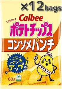 Calbee Potato Chips Consomme Punch 60g x 12 bags Most popular flavor Japan Made - Picture 1 of 3