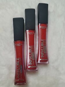 Lot of 3 Loreal Infallible Pro Matte Liquid Lipstick Gloss #308 SHANGHAI SCARLET