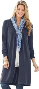 Suéter cárdigan plumero algodón perfecto Woman Within para mujer 100 % algodón 56 - Imagen 1 de 3