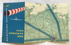 Deutschen Lufthansa, Flugstrecken DDR, Luftfahrt Prospekt, MdI 1957 - Bild 1 von 2