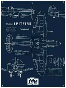 Spitfire Technical Drawings small steel sign 200mm x 150mm (og) - Picture 1 of 1