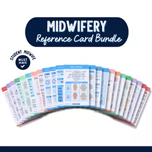 Midwifery Reference Card Bundle, Student Midwife Badge Card, Midwife Pocket Card - Picture 1 of 2