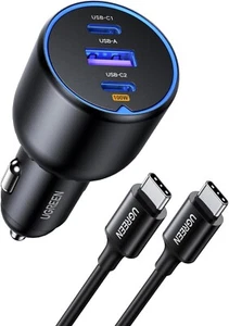 Cargador de Coche UGREEN 130W USB C Para iPhone Samsung PD3.0 USB Tipo C Cargador de Coche - Imagen 1 de 3