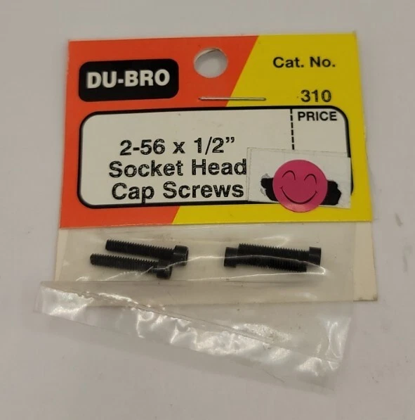 Du-Bro Socket Head Machine Screws 2-56x1/2" Hex Rc Hardware 4 pcs DuBro 310 - Image 1 of 1