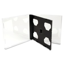 10.4mm Double Clear CD DVD Jewel Cases with Black Tray Standard Size Hold 2 Disc