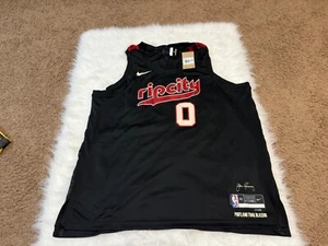 Nike Portland Trailblazers Damian Lillard City Edition Size 3XL Black Jersey - Picture 1 of 7