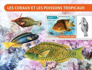Central Africa - 2022 Corals and Tropical Fish - Stamp Souvenir Sheet - - Picture 1 of 1