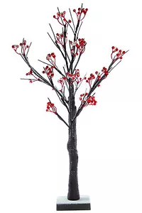 Snowy Berry Pre- Lit LED Christmas Tree , 60cm Battery Operated Christmas LED - Picture 1 of 2