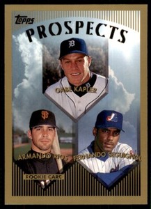 1999 Topps Baseball Card Gabe Kapler/Armando Rios/Fernando Seguignol #432