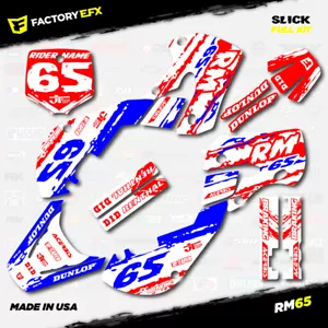 USA Red White Blue Slick Graphics Sticker Kit fits Suzuki RM65 RM 65 01-22 Decal - Picture 1 of 5
