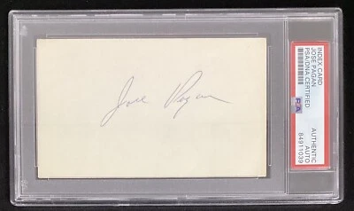 Jose Pagan Signed Index Card Baseball SF Giants Vintage Autograph PSA/DNA - Image 1 of 3