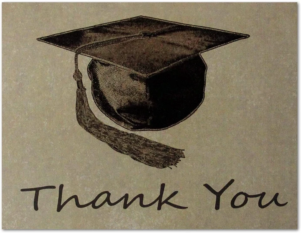 Tarjetas de agradecimiento de graduación-en blanco por dentro con sobres-5,5"x4,25"-12 o 24 paquetes Foto 1 de 4