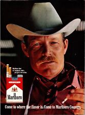 1969 Marlboro Man cowboy classic photo Marlboro cigarettes vintage print ad