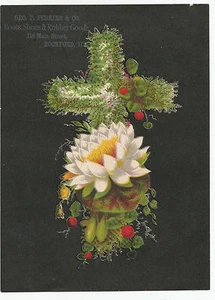 Victorian Religious Trade Card - "Geo. P. Perkins & Co." Rockford, ILL - 1800's - Bild 1 von 2