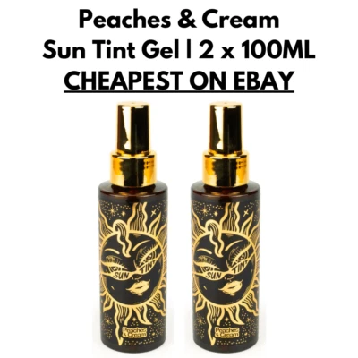 Peaches & Cream | Sun Tint Skin Tint | 2 x 100ml Bronzing Gel | CHEAPEST ON EBAY - Image 1 of 4