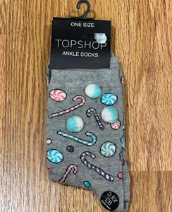 Brand New Topshop Grey Christmas Socks - Picture 1 of 1