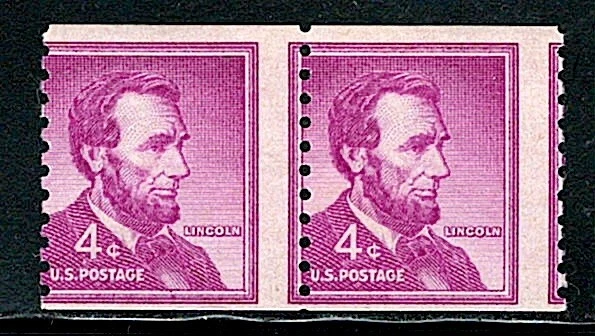 Mint US Errors Pair of (Misperf) Stamp,Scott# 1058,(MNH) - Image 1 of 2
