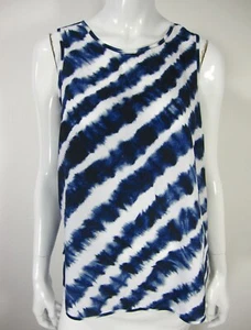 Michael Michael Kors Sleeveless Blouse Top Crew Neckline S Small Blue/White - Bild 1 von 11