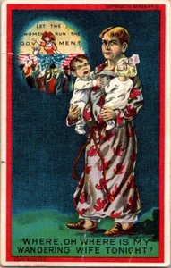 Dunston Weiler Suffragette Series No 10 Where Is My Wandering Wife Tonight 1914 - Picture 1 of 2