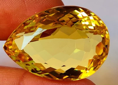 Large Yellow Topaz 94.65 Ct. Pear Cut Faceted Loose Gemstone Gift for Women/Her - Image 1 of 4