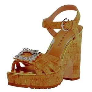 Donald Pliner Galatea Cork Platform Heels Jewels Gold | Sz 7.5 *Flaw* $25 - Picture 1 of 14