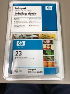Genuine HP 23 Tri-Color Ink Cartridges Twin New - Picture 1 of 5