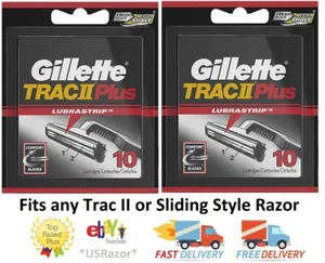 20 cartuchos Gillette Trac II PLUS cuchillas afeitadora relleno original Trac2 10 - Imagen 1 de 3