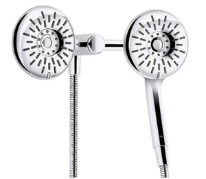 Kohler Freespin Bellerose 2-in-1 Dual Showerhead & Handshower Polished Chrome - Picture 1 of 7