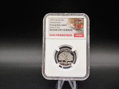 1999-S NGC PF69 Ultra Cameo Silver CONNECTICUT State Quarter - Free Shipping! - Image 1 of 4